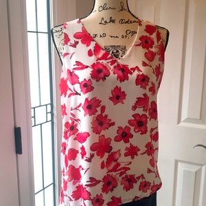 KENAR Hot pink floral sleeveless top
